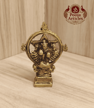 Buy Chakrathalwar Brass Idol 130g, 3.4" – Brass Chakrathalwar Statue for Protection & Home Pooja
