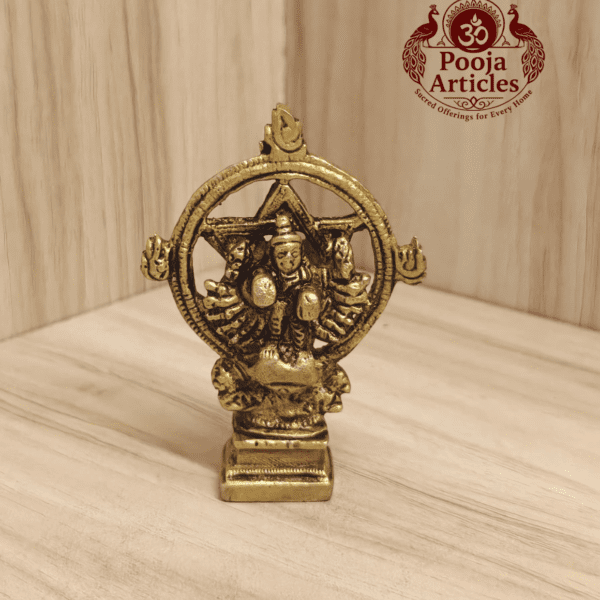Buy Chakrathalwar Brass Idol 130g, 3.4" – Brass Chakrathalwar Statue for Protection & Home Pooja
