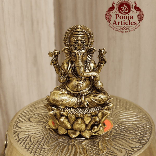 Buy Premium Brass Ganesha Idol 60g, 2" – Small Brass Ganapati Statue for Home Temple