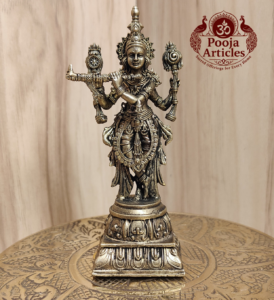Buy Premium Brass Krishna Statue 150g, 3.6" – Divine Brass Krishna Idol for Home Temple