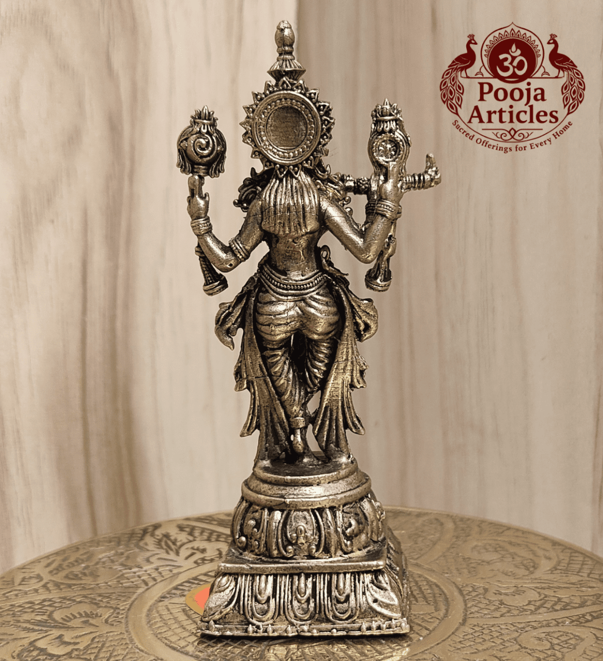 Buy Premium Brass Krishna Statue 150g, 3.6" – Divine Brass Krishna Idol for Home Temple