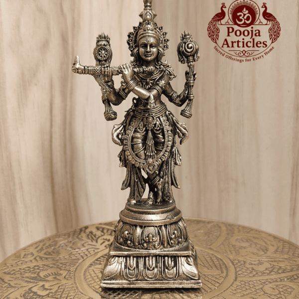 Buy Premium Brass Krishna Statue 150g, 3.6" – Divine Brass Krishna Idol for Home Temple