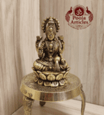 Buy Premium Brass Lord Lakshmi Statue 120g, 3" – Small Lakshmi Idol for Pooja
