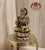 Buy Premium Brass Lord Lakshmi Statue 120g, 3" – Small Lakshmi Idol for Pooja