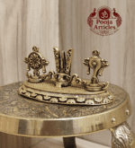 Buy Premium Brass Shankh Chakra Namah Idol 90g, 1.5" – Sacred Vishnu Symbol Brass Idol for Home