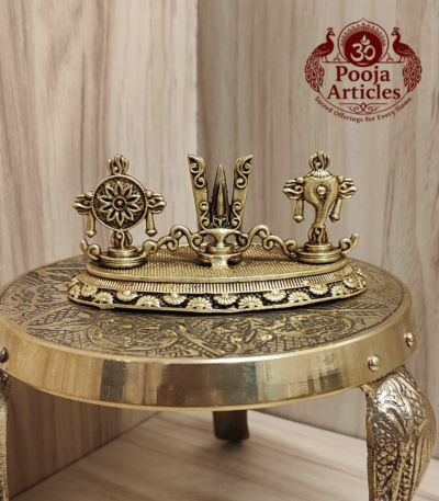 Buy Premium Brass Shankh Chakra Namah Idol 90g, 1.5" – Sacred Vishnu Symbol Brass Idol for Home